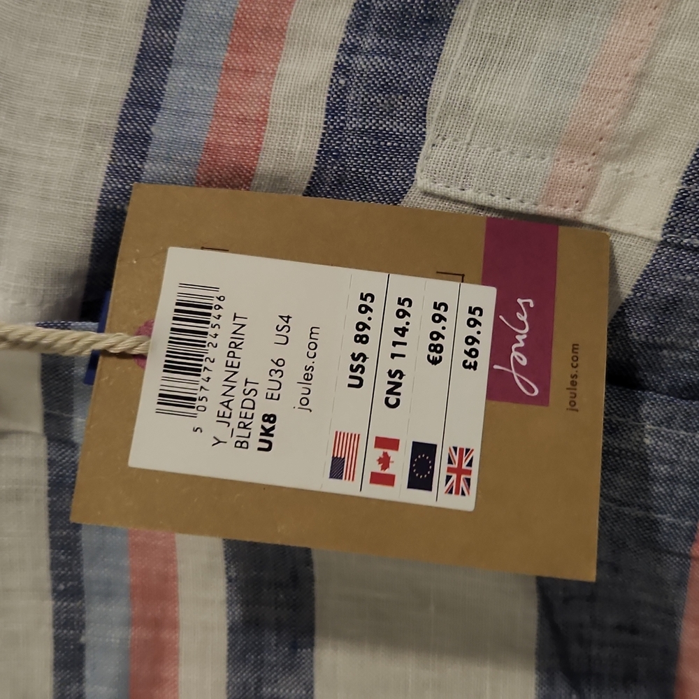 Joules Linen Jeanne Button-Up Striped Shirt - Picture 3 of 6